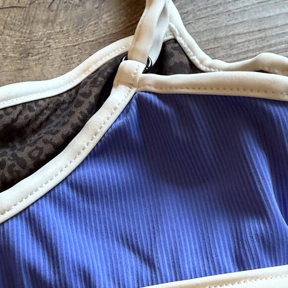 Acacia Free People Sadie Piped Ribbed Bikini Top Sapphire‎ Blue Size Petite NEW - Picture 7 of 11